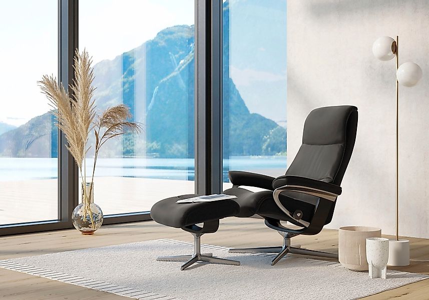 Stressless Relaxsessel "View" mit Cross Base, Größe S, M & L, Holzakzent Sc günstig online kaufen