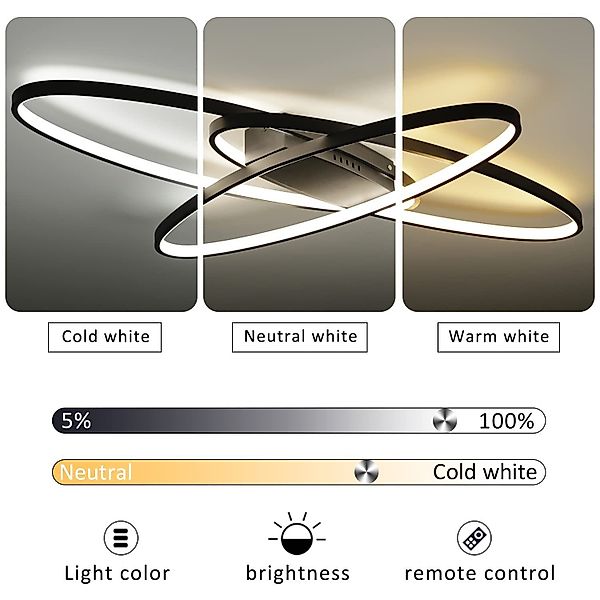 Nettlife LED Deckenleuchte Wohnzimmer Dimmbar Weiß günstig online kaufen