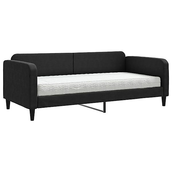 vidaXL Bett, Tagesbett mit Matratze Schwarz 90x200 cm Stoff günstig online kaufen