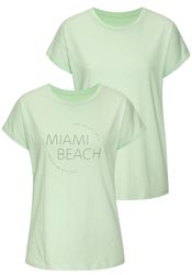 Vivance T-Shirt "mit modischem Frontprint" 2er-Pack, aus weicher Baumwoll-Q günstig online kaufen