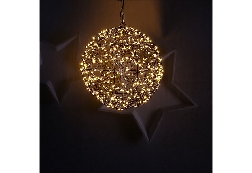 MARELIDA LED Kugelleuchte LED Drahtkugel Leuchtkugel 28cm 400LED Lichtkugel günstig online kaufen