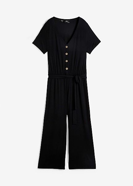 Jersey-Jumpsuit mit V-Ausschnitt, kurzarm günstig online kaufen