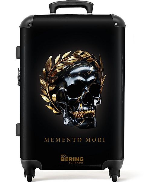 NoBoringSuitcases.com© Hartschalen-Trolley Schwarz mit goldenem Totenkopf u günstig online kaufen
