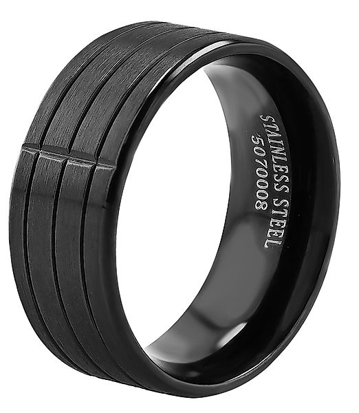 AKZENT Fingerring Mileno Edelstahl schwarz Herren, Herren Ring günstig online kaufen