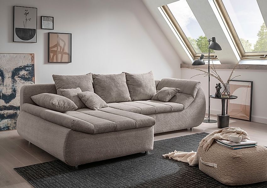 Home affaire Ecksofa "Imola, bequem, aktuelle Steppung im Sitz, L-Form, Bre günstig online kaufen