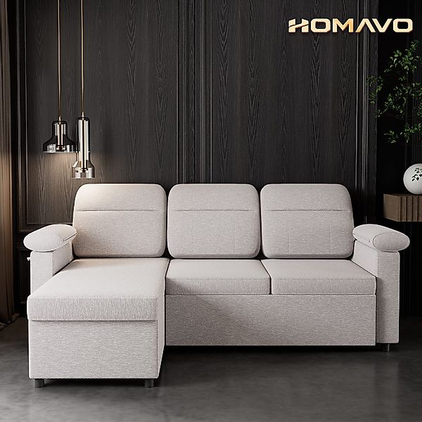 HOMAVO Ecksofa HOMAVO L-Ecksofa, Breite: 203 günstig online kaufen
