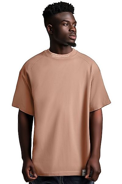 Reichstadt Oversize-Shirt Casual Kurzarm T-shirt 23RS041 Warm Brown S mit S günstig online kaufen