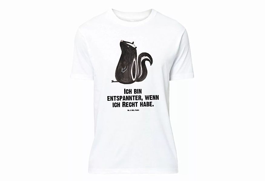 Mr. & Mrs. Panda T-Shirt Stinktier sitzend - Weiß - Geschenk, Besserwisser, günstig online kaufen