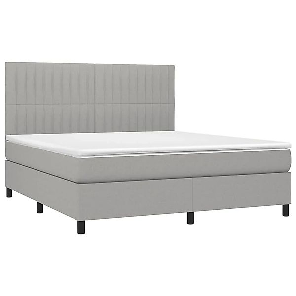 vidaXL Boxspringbett mit Matratze Hellgrau 180x200 cm Stoff 3141953 günstig online kaufen