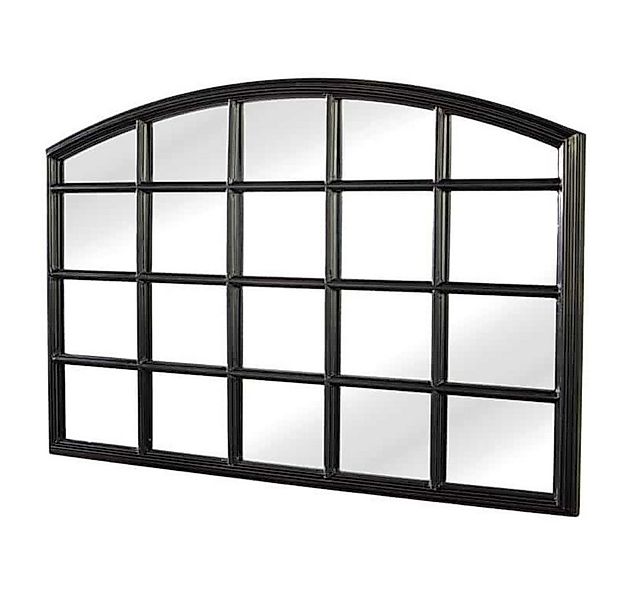 LebensWohnArt Wandspiegel Design Rundbogen-Fenster-Spiegel 120cm schwarz Sp günstig online kaufen