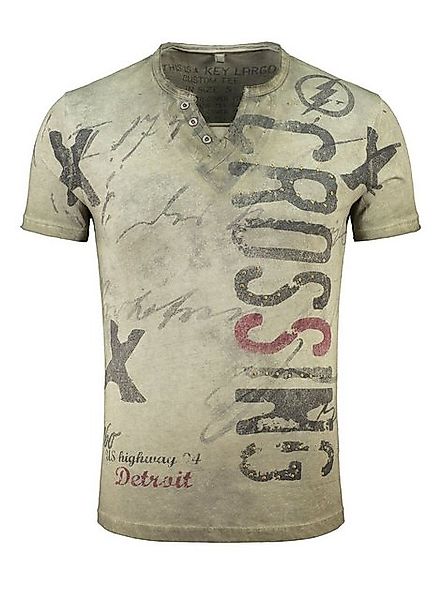Key Largo T-Shirt T-Shirt Highway Print Motiv vintage Look MT00286 V-Auschn günstig online kaufen