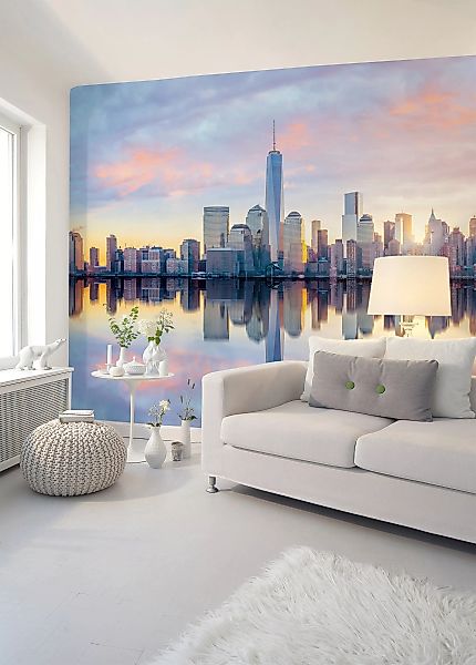 Fototapete New York Skyline Blau Grau Gelb 3,50 m x 2,55 m FSC® günstig online kaufen