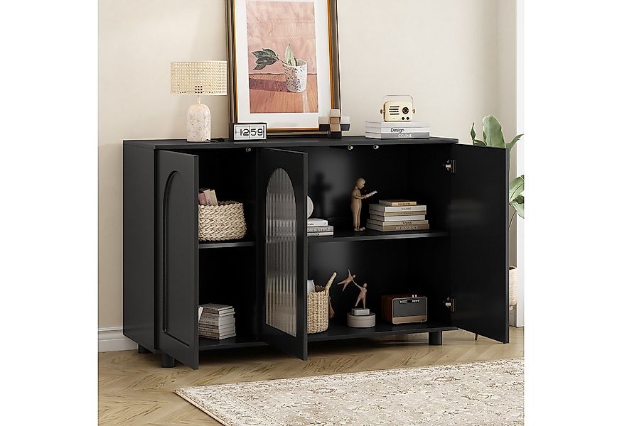 STILVORA Sideboard mit Glastür,Aufbewahrungsschrank Beistellschrank grifflo günstig online kaufen