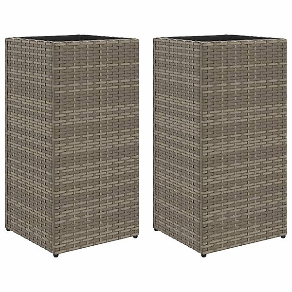 vidaXL Blumentopf Pflanzkübel 2 Stk. Grau günstig online kaufen