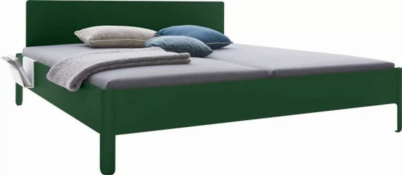 NAIT Doppelbett farbig lackiert Moselgrün 160 x 220cm Mit Kopfteil günstig online kaufen