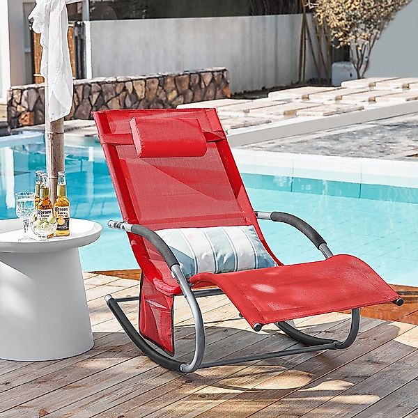 SoBuy Gartenliege OGS28, Sonnenliege mit Kopfkissen günstig online kaufen