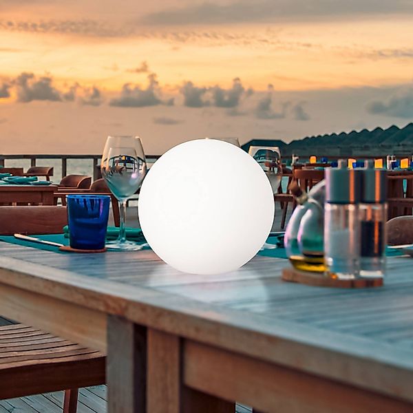 LED-Solar-Außenleuchte Dabus, Ø 30 cm, Kugel, weiß, Acryl günstig online kaufen