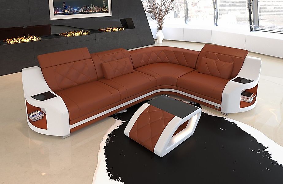 Sofa Dreams Ecksofa Leder Ledercouch Sofa Genua L Form Ledersofa, Couch, mi günstig online kaufen