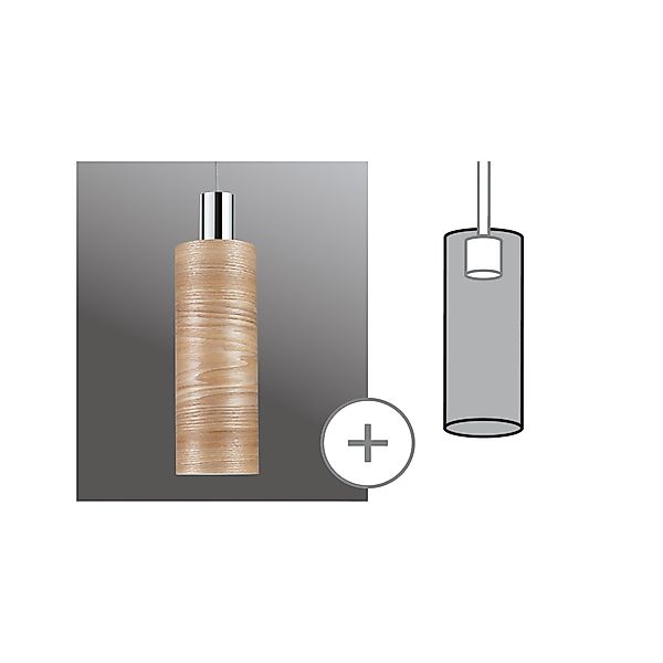 Paulmann "URail Schirm 2Easy Vitus 110mm Holz" günstig online kaufen