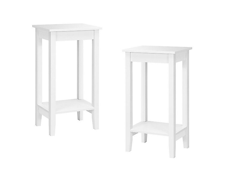 COSTWAY Beistelltisch (2-St), mit Regal, 4 Massivholzbeinen, 39,6 x 29,6 x günstig online kaufen