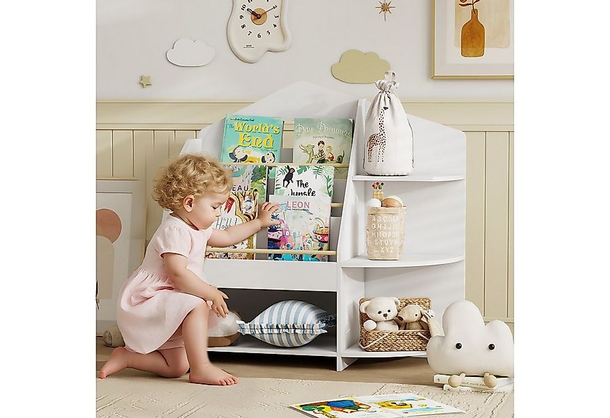 AIYAPLAY Kinderregal mit 7 Regalen, Bücherregal aus Holz 1-tlg., für Kinder günstig online kaufen