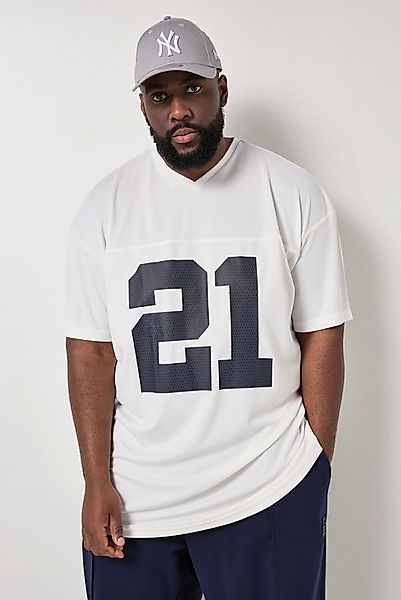 STHUGE T-Shirt T-Shirt Halbarm Front-Print V-Ausschnitt günstig online kaufen