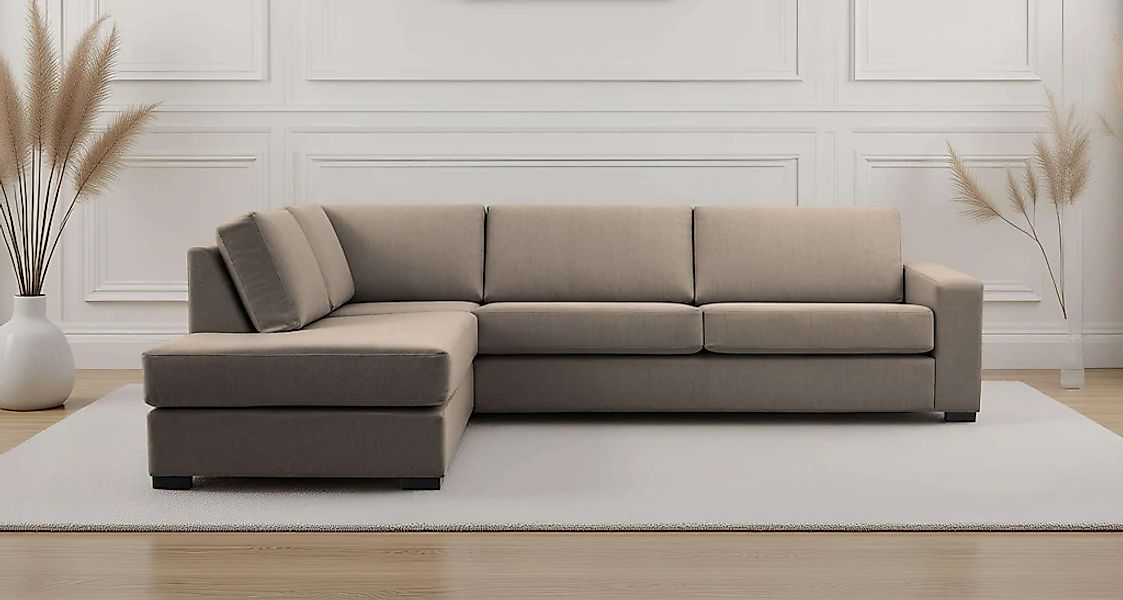 Home affaire Ecksofa "Branwell", Breite 304 cm, Struktur fein, mit Wellenun günstig online kaufen