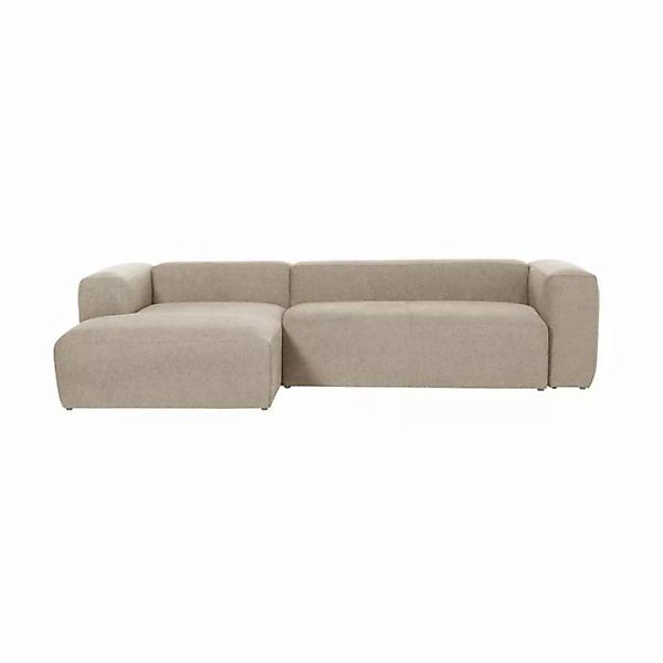 Natur24 Sofa Sofa Blok 3-Sitzer mit Longchair links in beige 300cm Couch günstig online kaufen