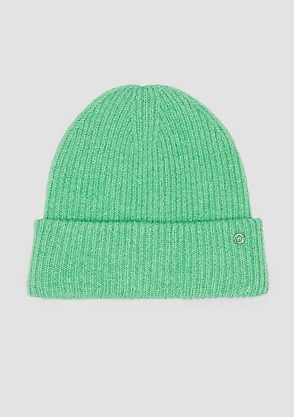 s.Oliver Strickmütze Mütze Beanie mit Umschlag und Logo-Detail günstig online kaufen