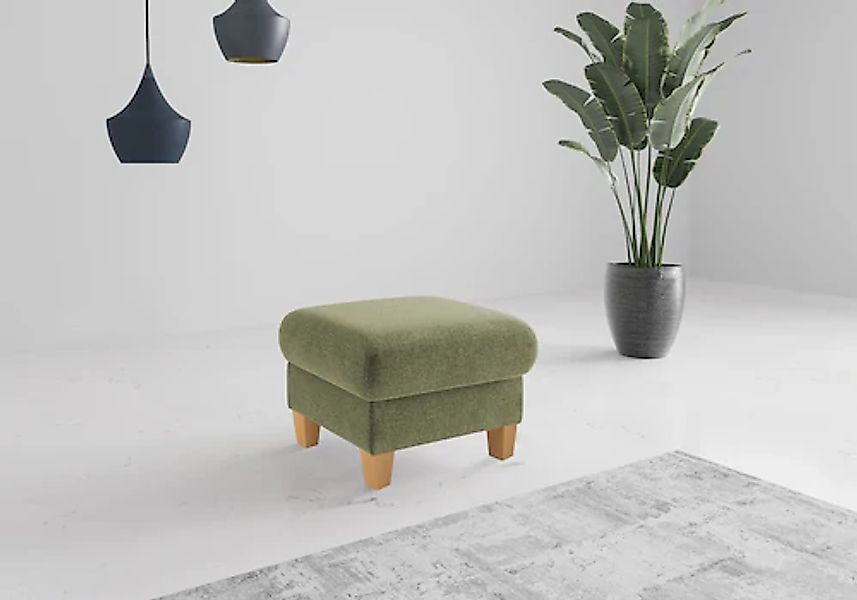 Home affaire Polsterhocker »Rochelle«, (1 St.), Massive 12 cm Holzbeine günstig online kaufen