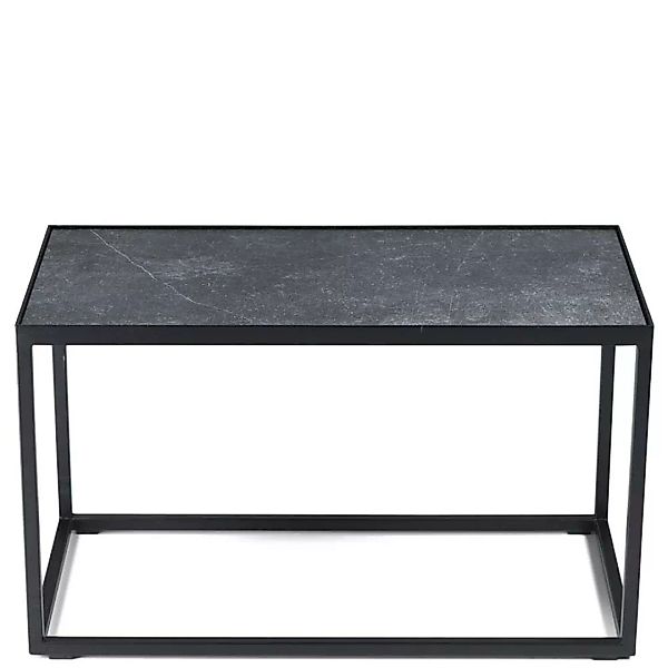 Wohnzimmer Tisch mit Steinplatte in Grau Bügelgestell aus Metall günstig online kaufen