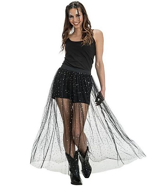 CHAKS Kostüm Sommer Festival Rock mit Strass - One Size, Schwa günstig online kaufen