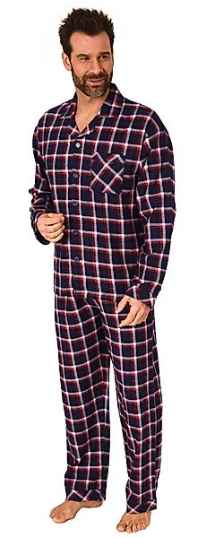 Normann Pyjama Durchknöpfbarer Herren Flanell-Pyjama mit günstig online kaufen