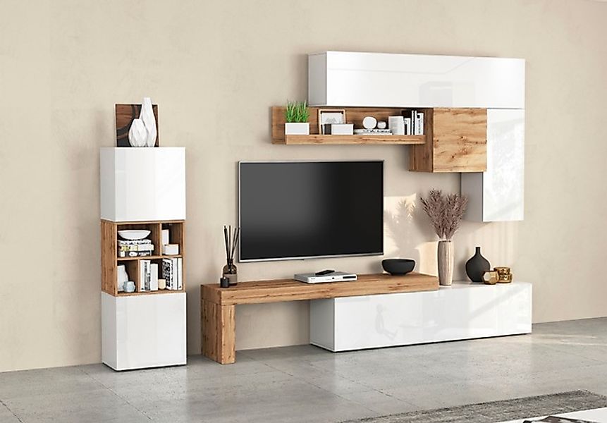 INOSIGN Wohnwand »Chronos Wohnwand, Medienwand, 8-er set« Set, 8 Stk. tlg. günstig online kaufen