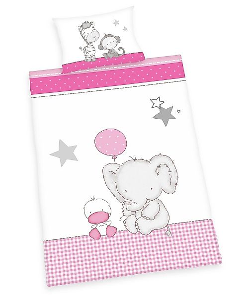 Herding Babybettwäsche 100x135cm Zoo Elefant Zebra günstig online kaufen