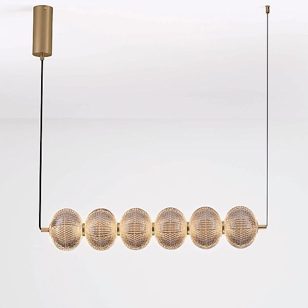 LED Pendelleuchte Klelia in Transparent und Gold 34W 2911lm günstig online kaufen