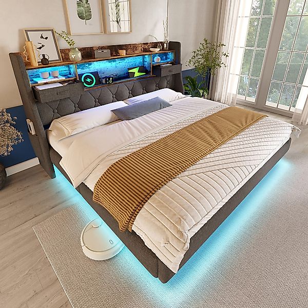 STILVORA Polsterbett 140x200 mit Schwebebett,Jugendbett Bettgestell günstig online kaufen