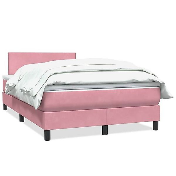 vidaXL Boxspringbett, Boxspringbett mit Matratze Rosa 120x220 cm Samt günstig online kaufen