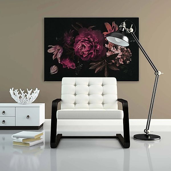 Bricoflor Wandbild Blumen Vintage Deko Leinwandbild Mit Pfingstrosen Lilien günstig online kaufen