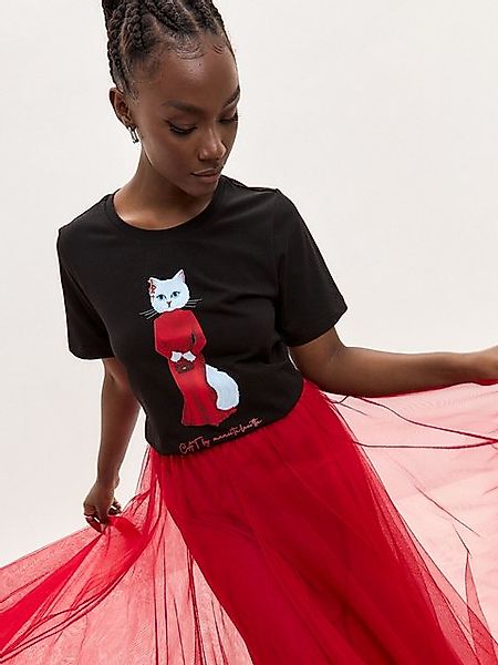 CAT by maniita lacitta Kurzarmshirt T-Shirt CAT IN RED (1-tlg) mit modernem günstig online kaufen