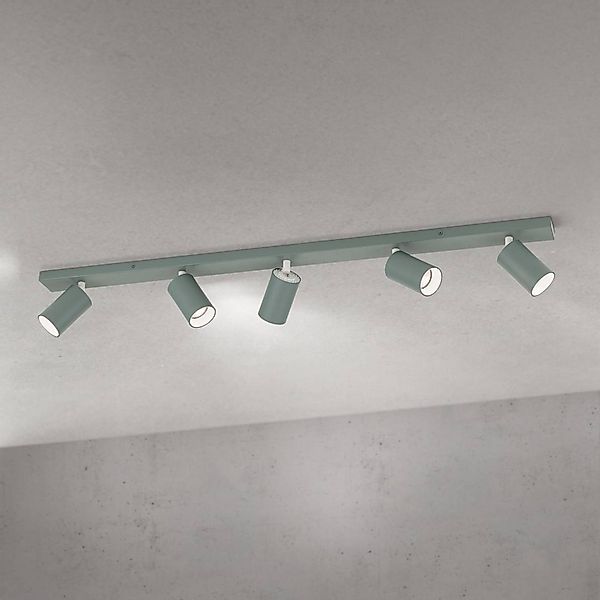 Deckenstrahler Sean, lichtgrün, 5-flammig, Aluminium, GU10 günstig online kaufen