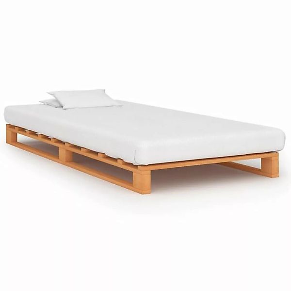 furnicato Bett Palettenbett Braun Massivholz Kiefer 100×200 cm günstig online kaufen