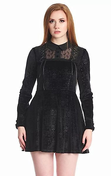 Banned A-Linien-Kleid Melancholie Gothic Dress Totenkopf Pentagramm Samtkle günstig online kaufen