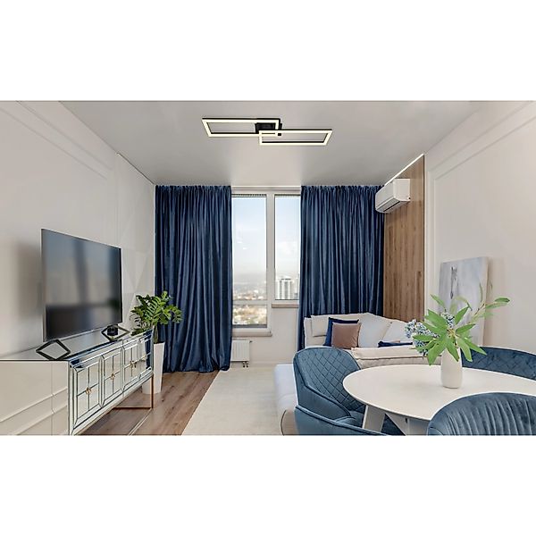 Globo LED-Deckenleuchte Tatjana 1-flammig Schwarz matt 710 x 230 x 75 mm günstig online kaufen