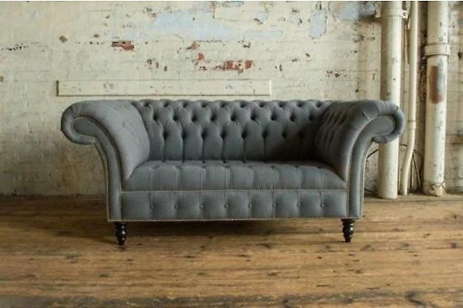JVmoebel Chesterfield-Sofa, Graue Designer Sofa Couch Polster XXL 2 Sitzer günstig online kaufen
