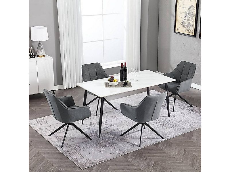 Woltu Esszimmerstuhl (6 St), Polsterstuhl drehbar, gepolsterter, Metallbein günstig online kaufen