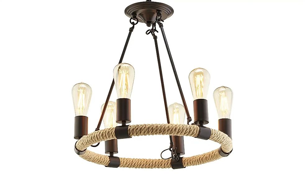 Globo Lighting Hängeleuchte  6-flammig   ¦ schwarz ¦ Maße (cm): H: 126  Ø: günstig online kaufen