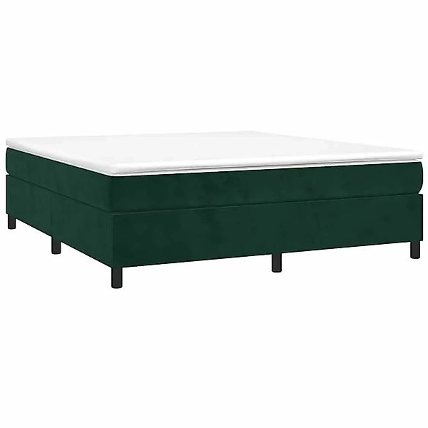 vidaXL Boxspringbett mit Matratze Dunkelgrün 180x200 cm Samt 3144696 günstig online kaufen