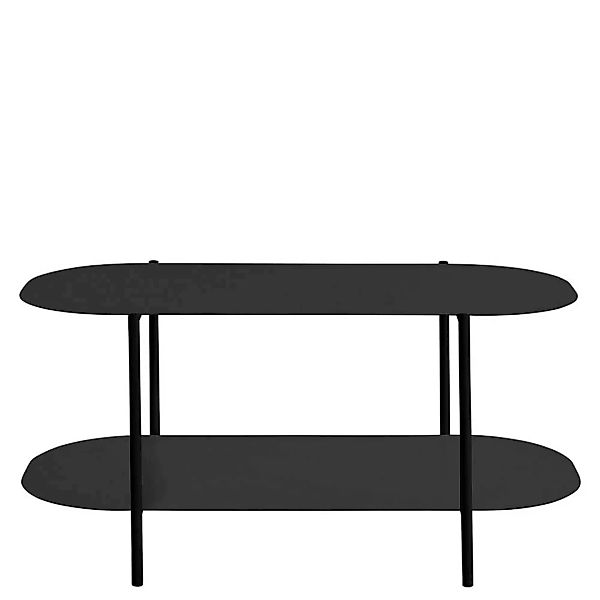 Sofatisch Metall schwarz mit ovaler Tischplatte 100 cm breit günstig online kaufen