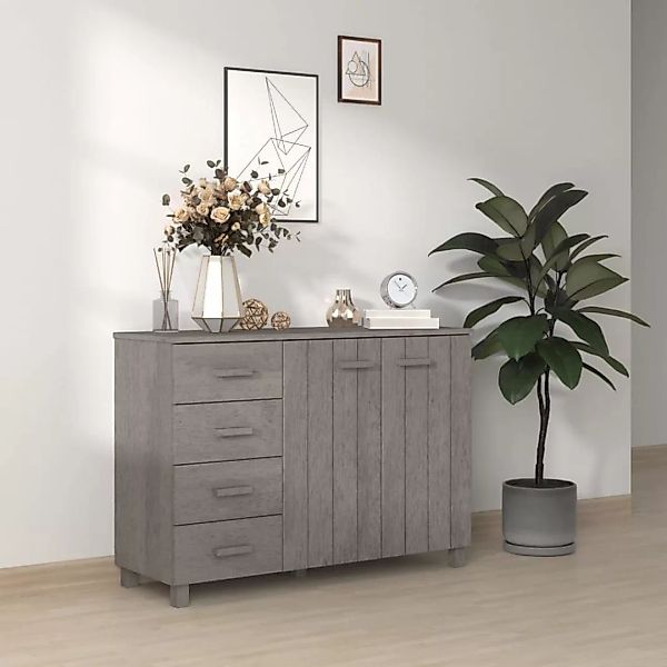 Vidaxl Sideboard Hellgrau 113x40x80 Cm Massivholz Kiefer günstig online kaufen